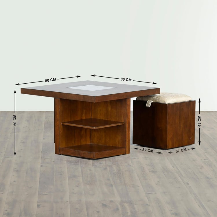 Harmony Coffee Table with Stools - Brown