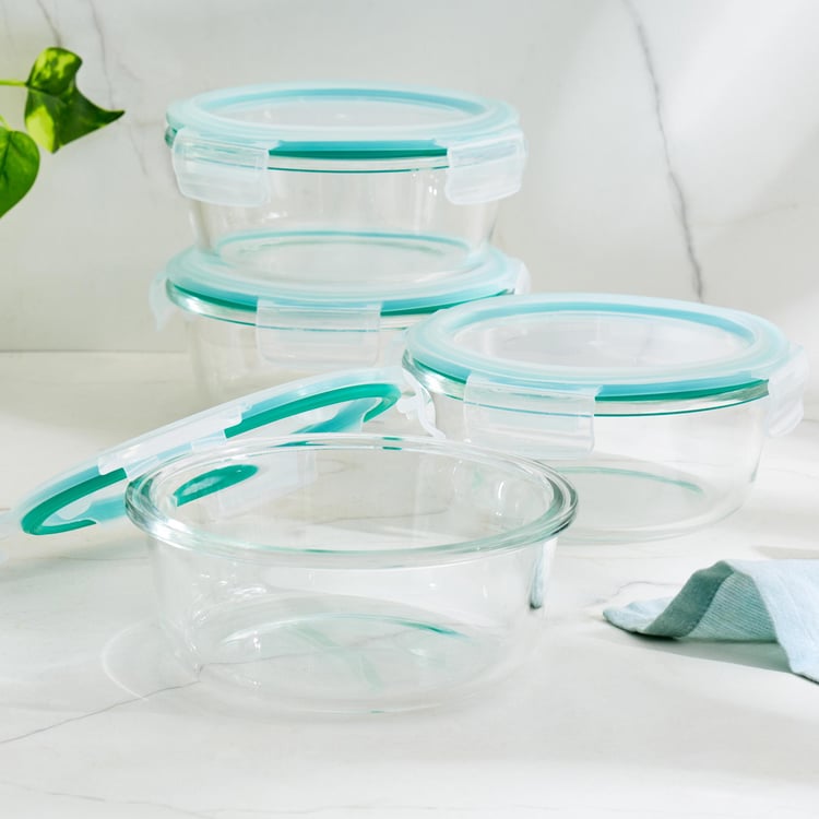 Corsica Siattle Set of 4 Glass Food Containers - 650ml
