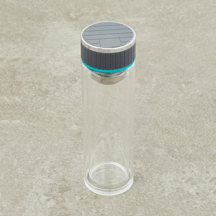 Atlantis Caspian Transparent Solid Glass Bottle with Strainer - 360 ml - 22.5x6.5cm