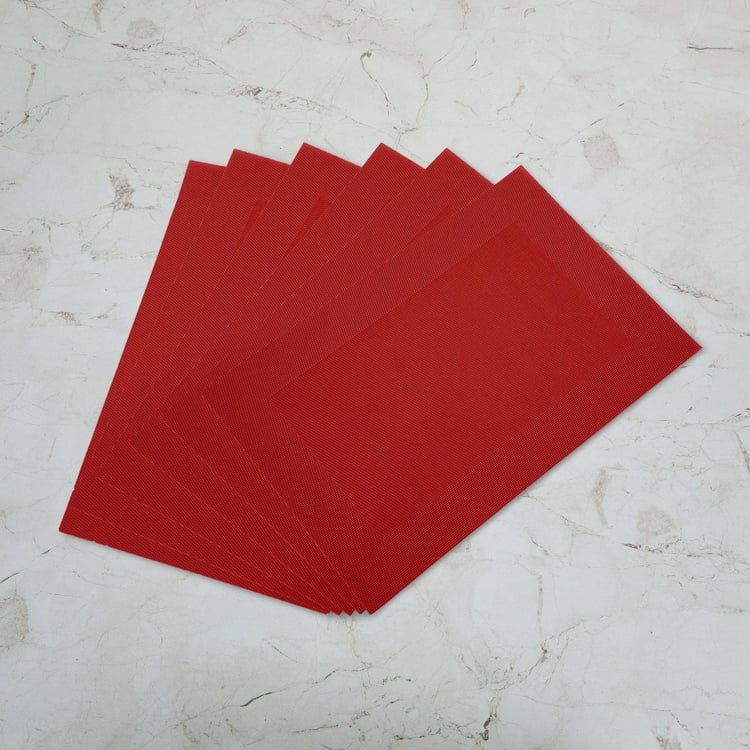 Colour Connect Textured Placemat - PVC - Placemats 45 cm L x 30 cm W -Red