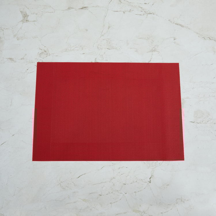 Colour Connect Textured Placemat - PVC - Placemats 45 cm L x 30 cm W -Red