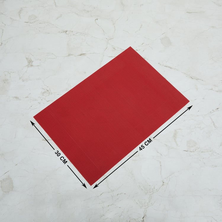 Colour Connect Textured Placemat - PVC - Placemats 45 cm L x 30 cm W -Red