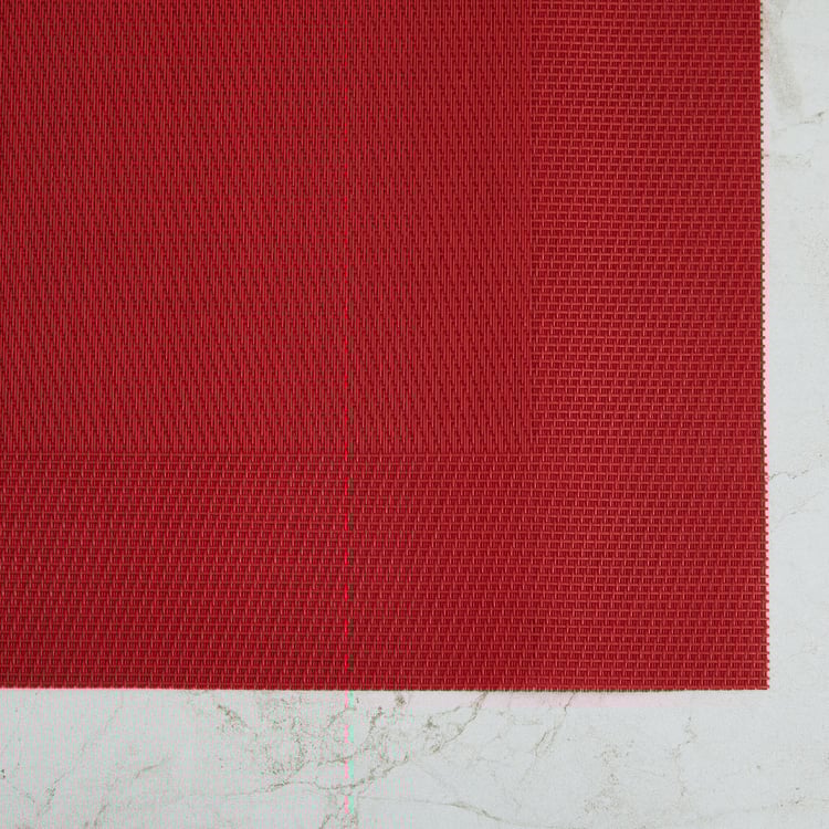 Colour Connect Textured Placemat - PVC - Placemats 45 cm L x 30 cm W -Red