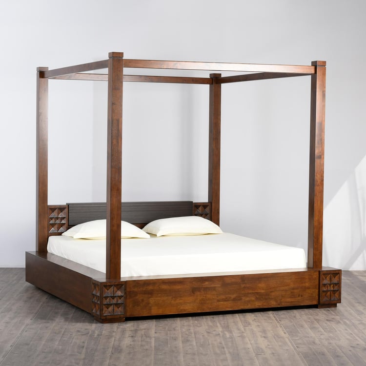 Rio Geneva King Poster Bed - Brown