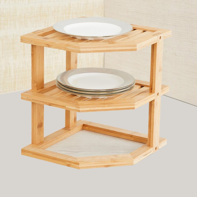 Orion Bamboo 2-Tier Corner Dish Rack