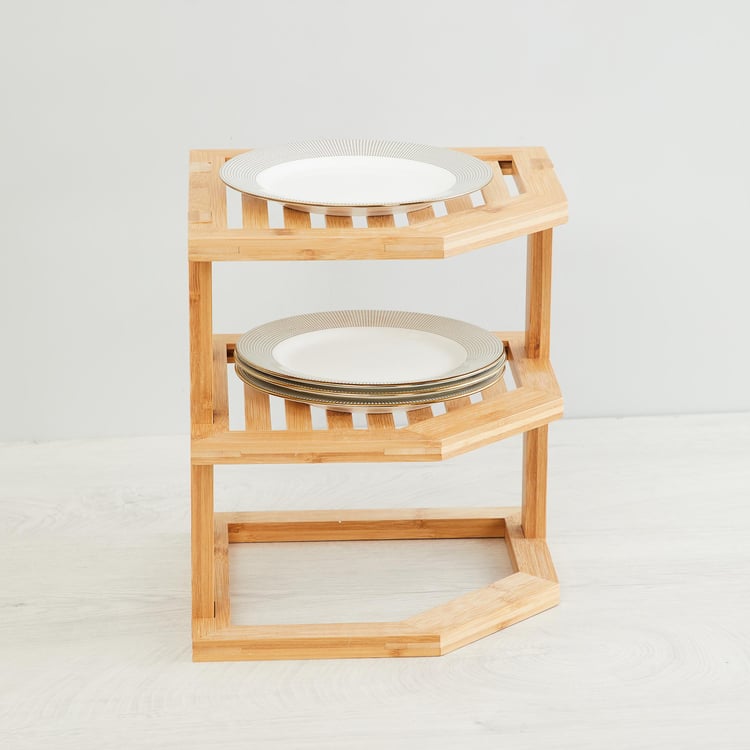 Orion Bamboo 2-Tier Corner Dish Rack