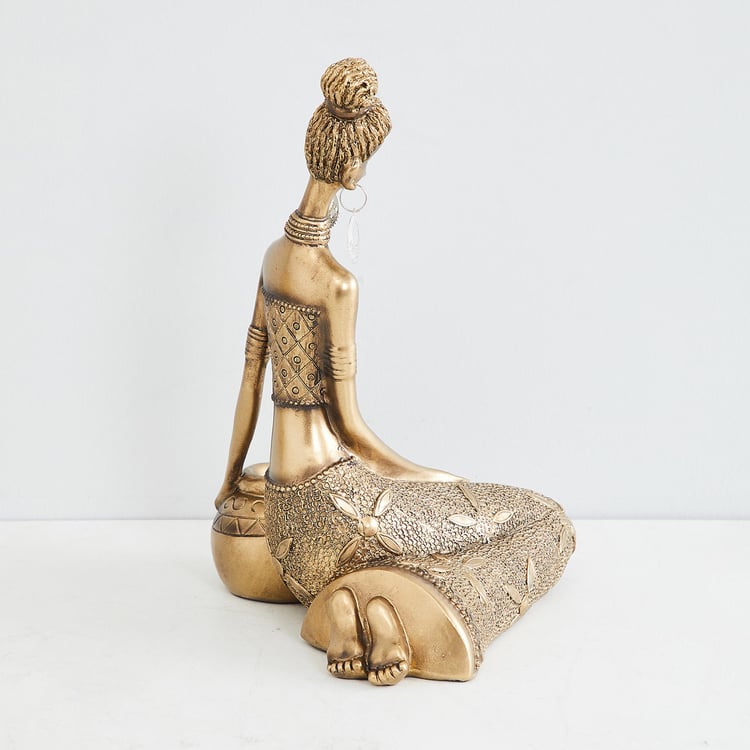 Jaguar Polyresin African Lady Figurine