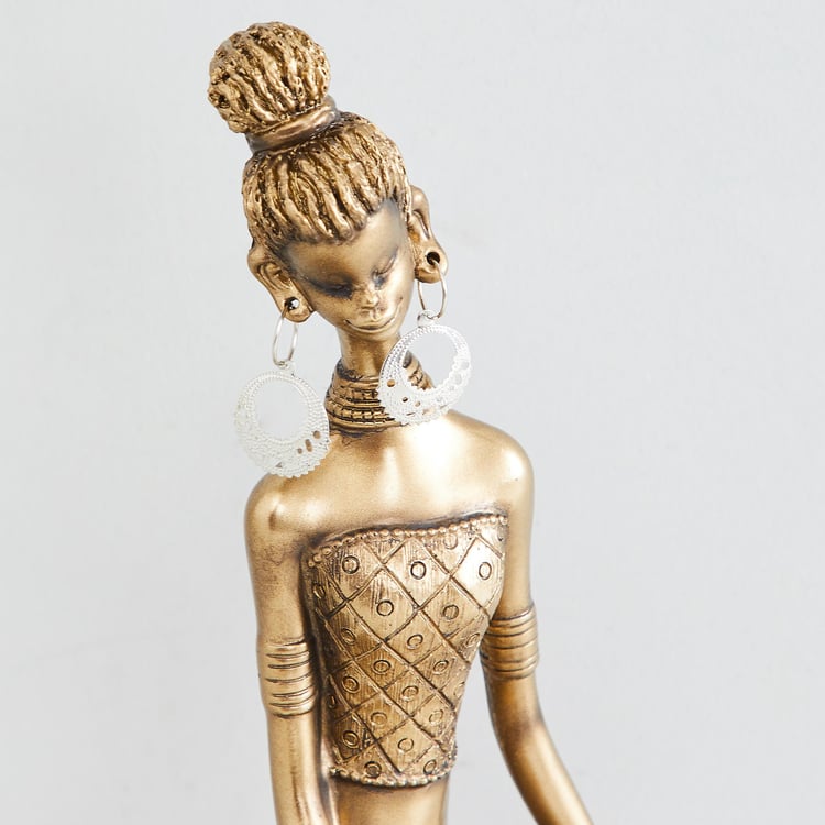 Jaguar Polyresin African Lady Figurine