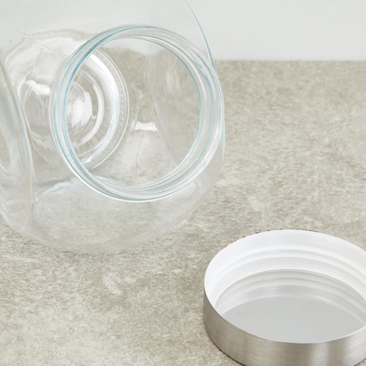 Spinel-Stark Solid Transparent Glass Jars - 10 cm  L x 10 cm  W x 16.3 cm H