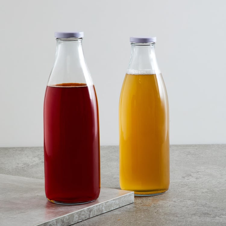 Spinel-Osiris Solid Transparent Glass Bottle - Set of 2 - 9 cm L x 27 cm H