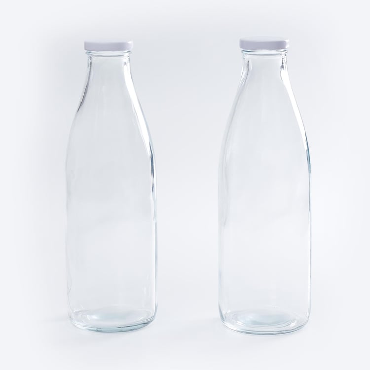 Spinel-Osiris Solid Transparent Glass Bottle - Set of 2 - 9 cm L x 27 cm H