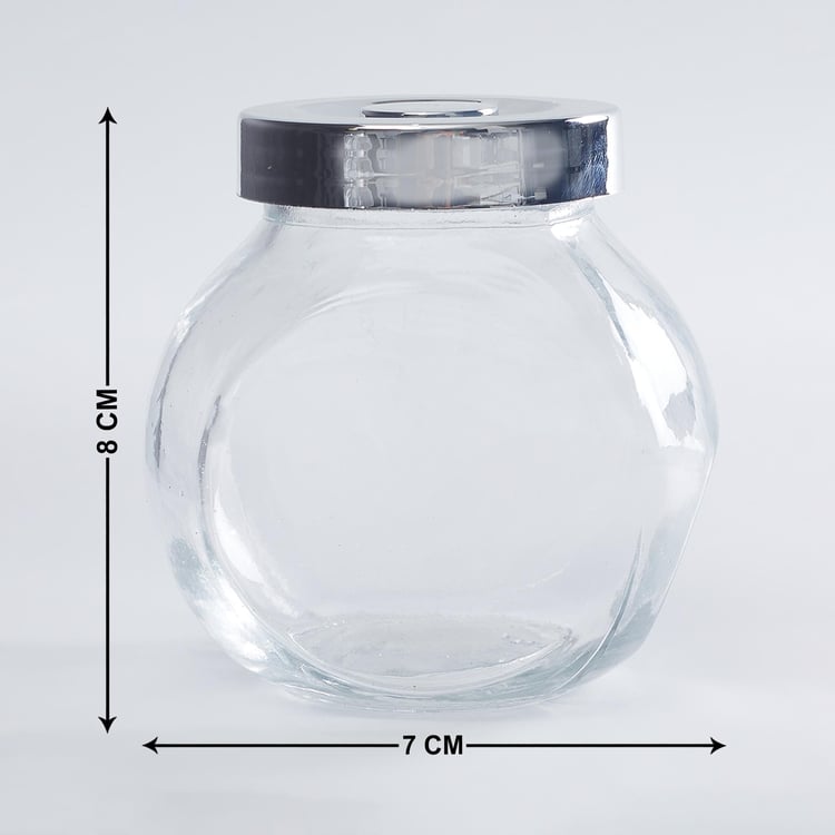 Spinel-Elfin Solid Transparent Spices Glass Jar - 7 cm  L x 8 cm  H