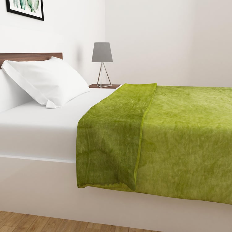 Colour Connect Solid Single Blanket - Single Pc - Polyester - 260 Gsm - 135 cm x 200 cm - Green