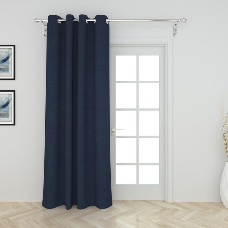 Colour Connect Water Navy Jacquard Door Curtain - 270x110cm