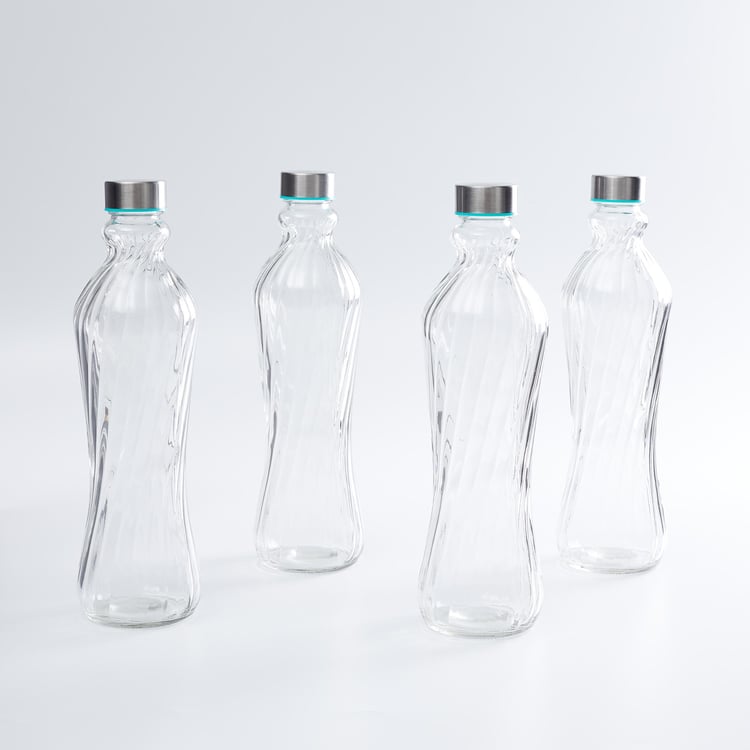 Marley Set of 4 Glass Water Bottles - 1L