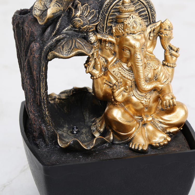 Alpine Polyresin Ganesha Fountain - 13x12x18cm