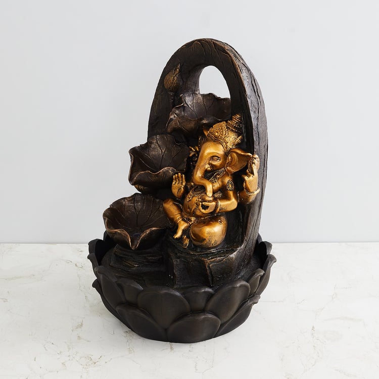 Alpine Polyresin Ganesha Fountain - 27x27x40cm