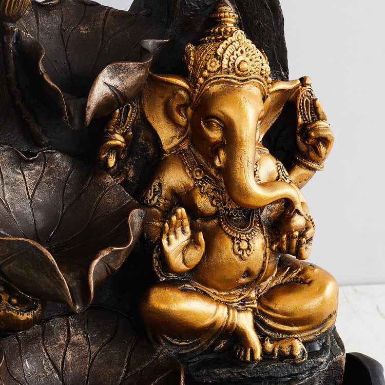 Alpine Polyresin Ganesha Fountain - 27x27x40cm