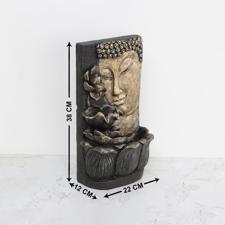 Alpine Buddha with Lotus Wall Fountain - 22x12x38cm
