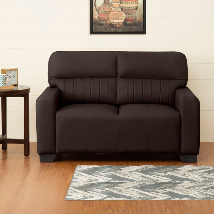 Albury Faux Leather 2-Seater Sofa - Dark Brown