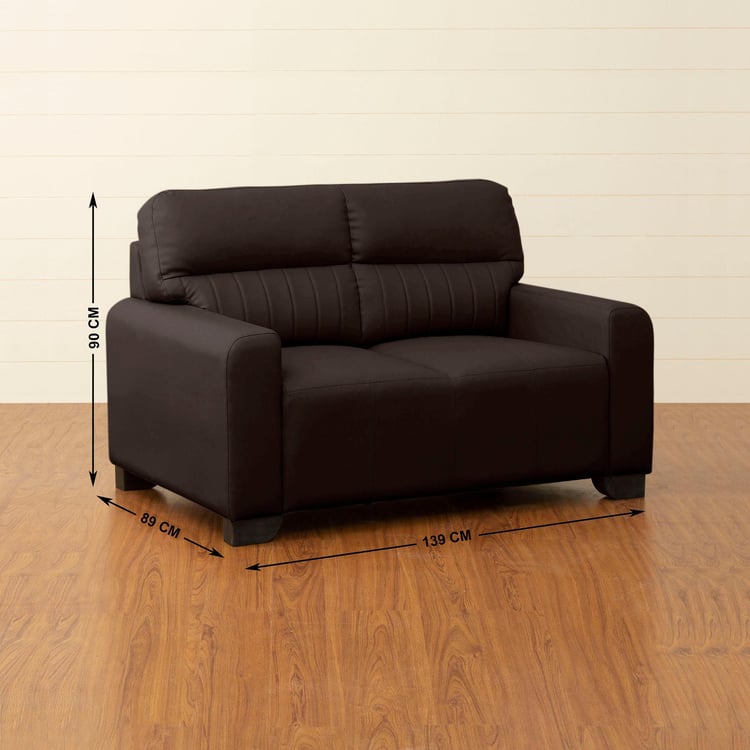 Albury Faux Leather 2-Seater Sofa - Dark Brown