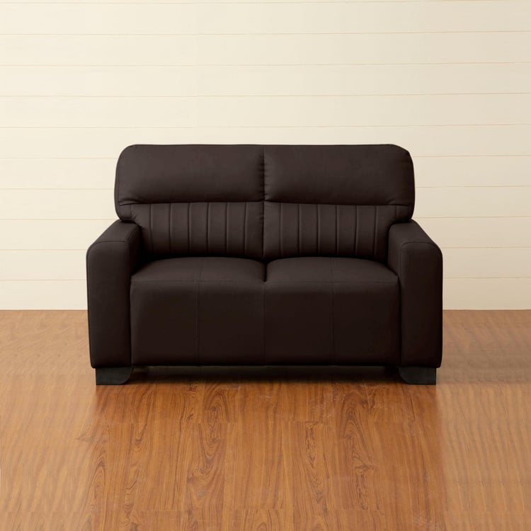 Albury Faux Leather 2-Seater Sofa - Dark Brown