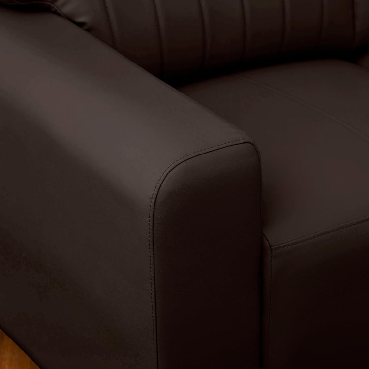 Albury Faux Leather 1-Seater Sofa - Dark Brown