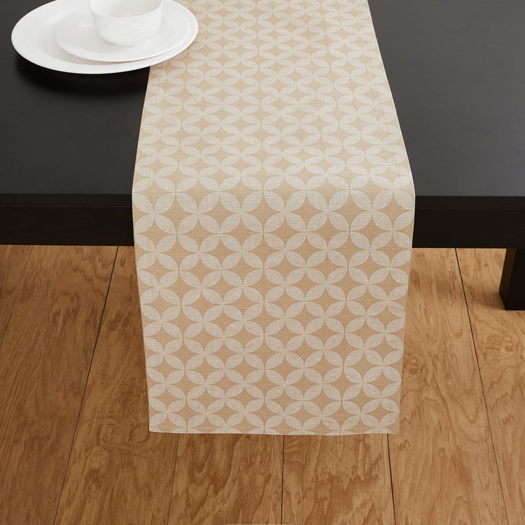 Marshmallow Carbon Cotton Printed Table Runner