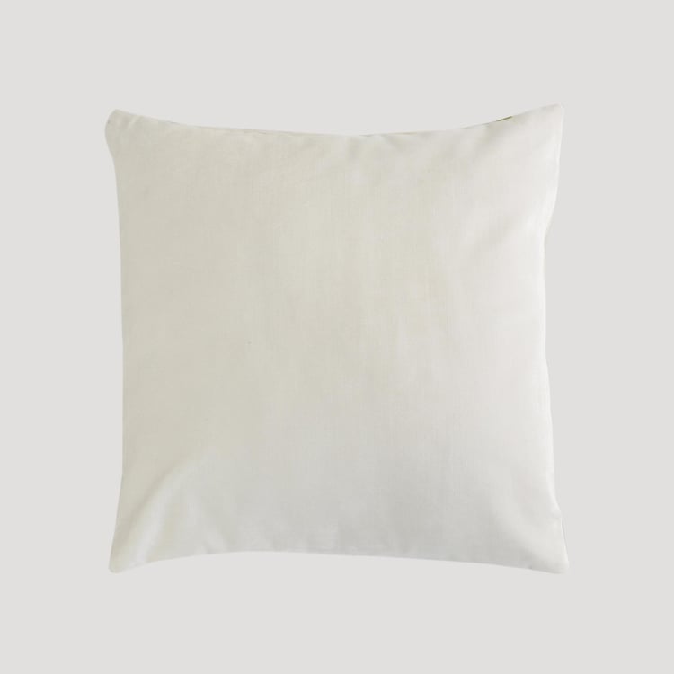 Marshmallow Solid Polyester Cushion Cover  : 40 cm x 40 cm White