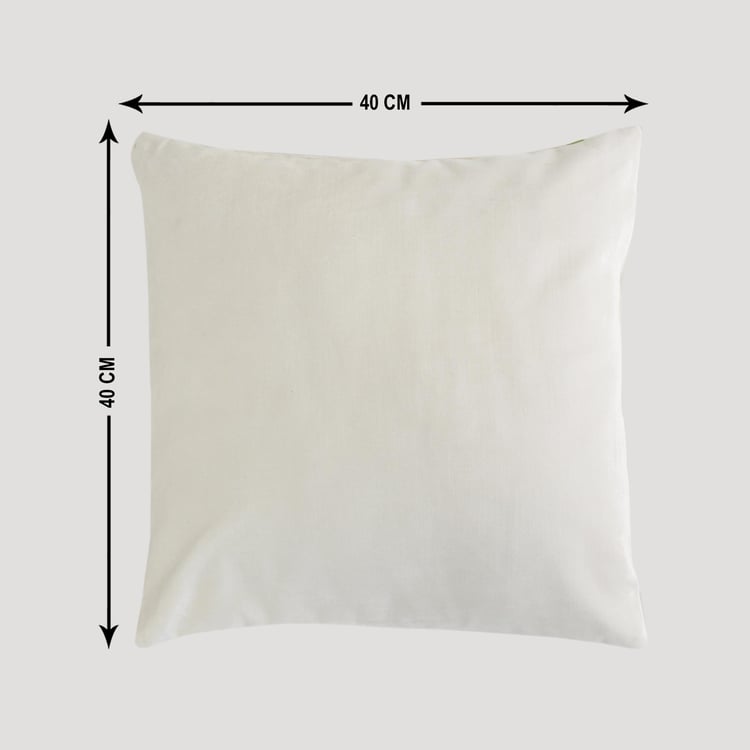 Marshmallow Solid Polyester Cushion Cover  : 40 cm x 40 cm White