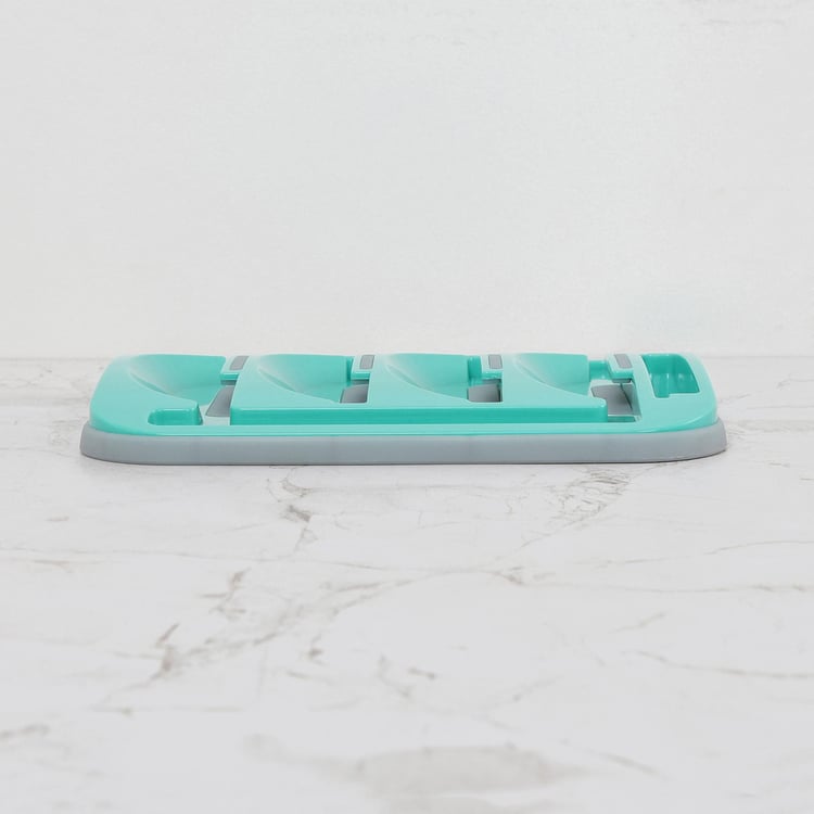 Rosemary Solid Organizer - Plastic - Fry Pan Stand - 24 cm  L x 20 cm  W x 1 cm  H - Blue