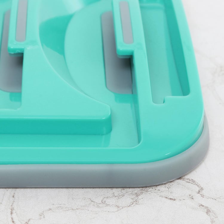 Rosemary Solid Organizer - Plastic - Fry Pan Stand - 24 cm  L x 20 cm  W x 1 cm  H - Blue