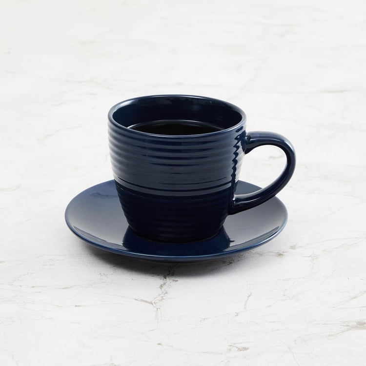 Colour Connect Solid Sets - Stoneware -220 ml -Saucer 14.5 cm  L x 2 cm  HCup 12 cm  L x 9 cm  H -Blue