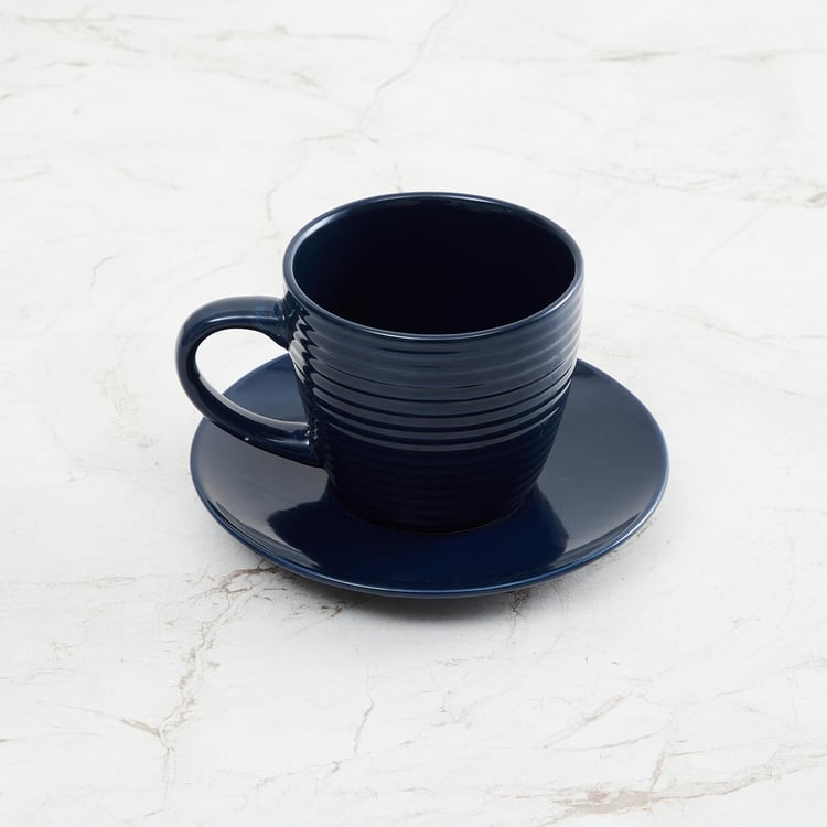 Colour Connect Solid Sets - Stoneware -220 ml -Saucer 14.5 cm  L x 2 cm  HCup 12 cm  L x 9 cm  H -Blue