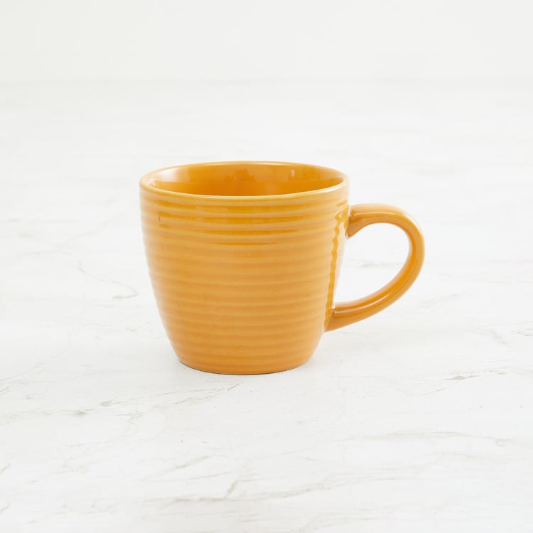 Colour Connect Yellow Stoneware Cup And Saucer - 220  ml - 2 Pcs