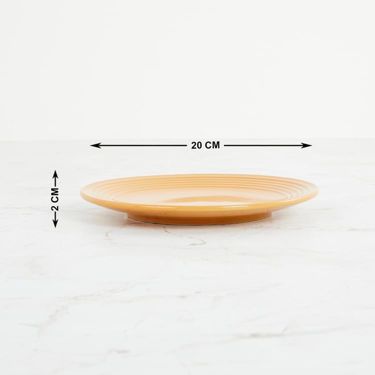 Colour Connect Solid Side Plate - Stoneware - Side Plate 20 cm  L x 20 cm  W x 2 cm  H -Yellow