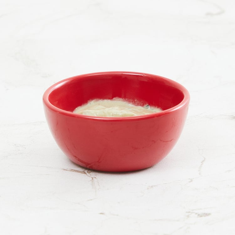 Colour Connect Solid Sets - Stoneware - Dip Bowl set - 3 cm H x 7 cm - Microwave Compatible - Red