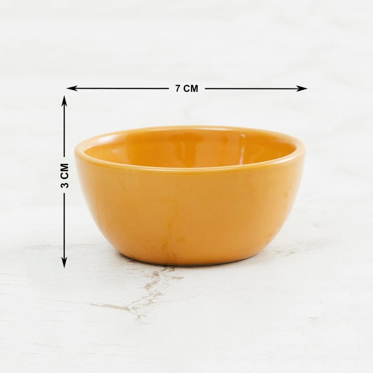 Colour Connect Solid Sets  - Stoneware -  Dip Bowl set - 3 cm  H x 7 cm  - Microwave Compatible -  Yellow