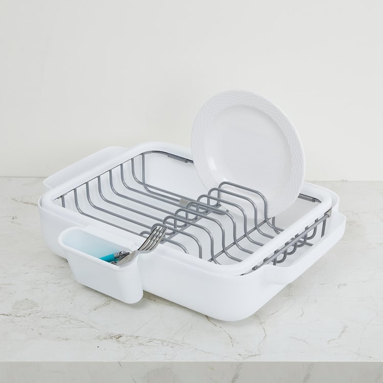 Orion Solid Dish Rack - Plastic - Dish Rack - 48 cm  L x 27 cm  W x 10 cm  H - White