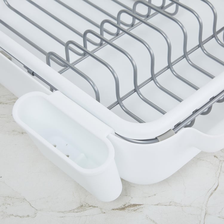 Orion Solid Dish Rack - Plastic - Dish Rack - 48 cm  L x 27 cm  W x 10 cm  H - White