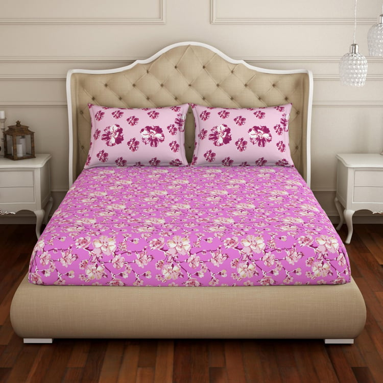 SPACES Atrium Floral Print 3-Piece Double Bedsheet Set - 224 x 274 cm