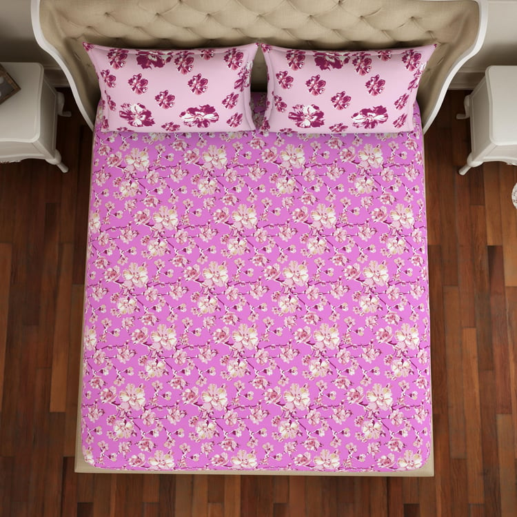 SPACES Atrium Floral Print 3-Piece Double Bedsheet Set - 224 x 274 cm