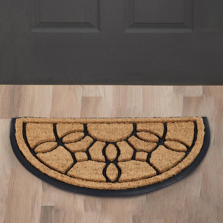 Elite Textured Rubber Coir Welcome  Doormat - 45x75 cm - Black