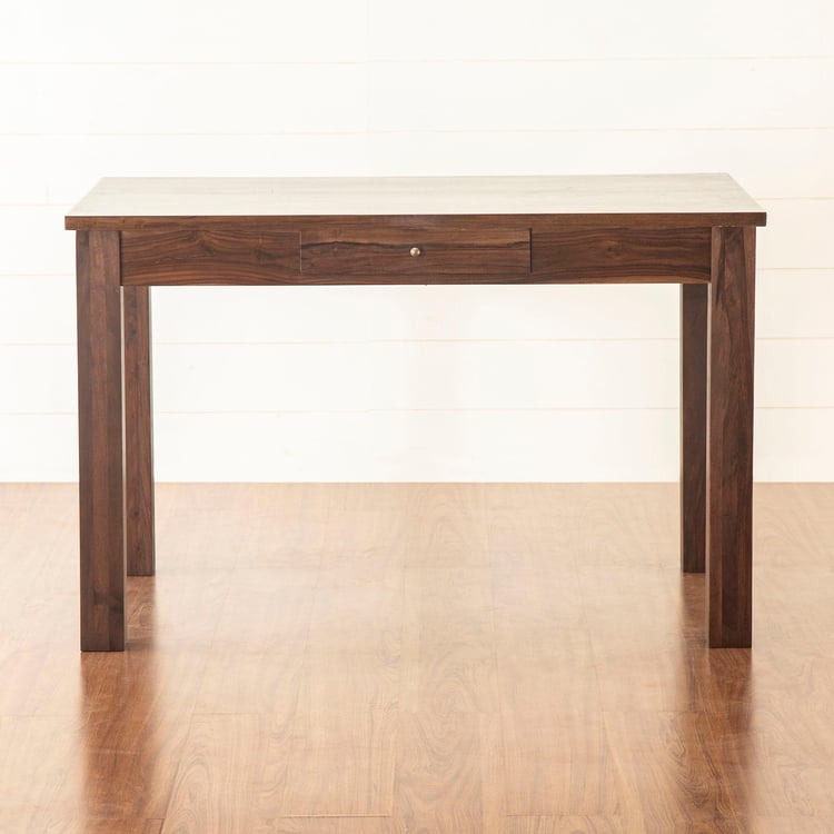 Veda 4-Seater Sheesham Wood Dining Table Set with 2 Benches - Brown