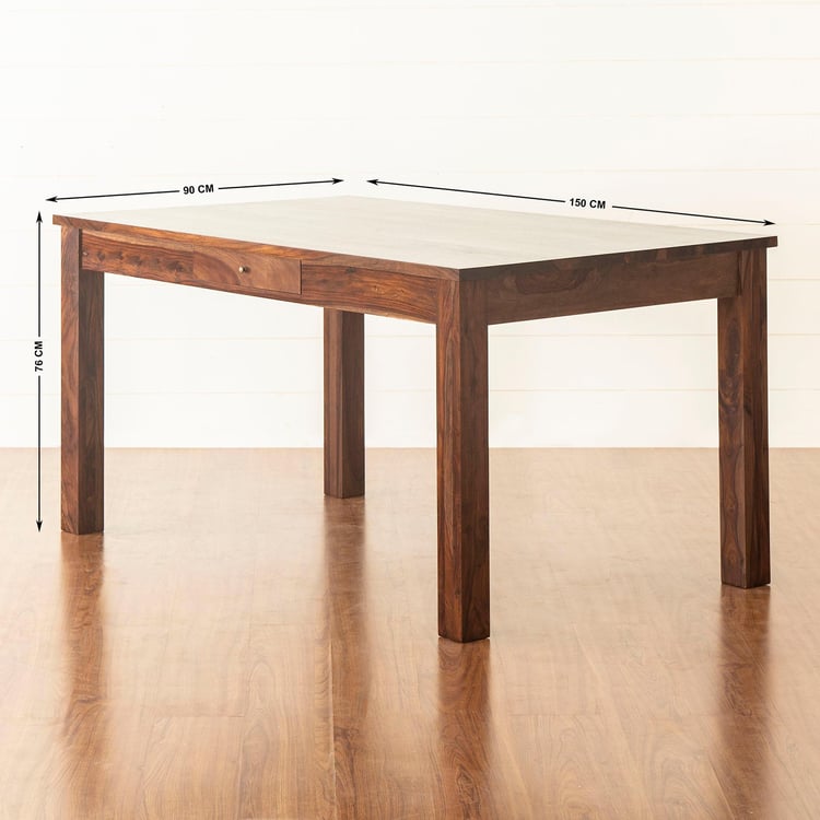 Veda 6-Seater Sheesham Wood Dining Table Set with 6 Chairs - Brown