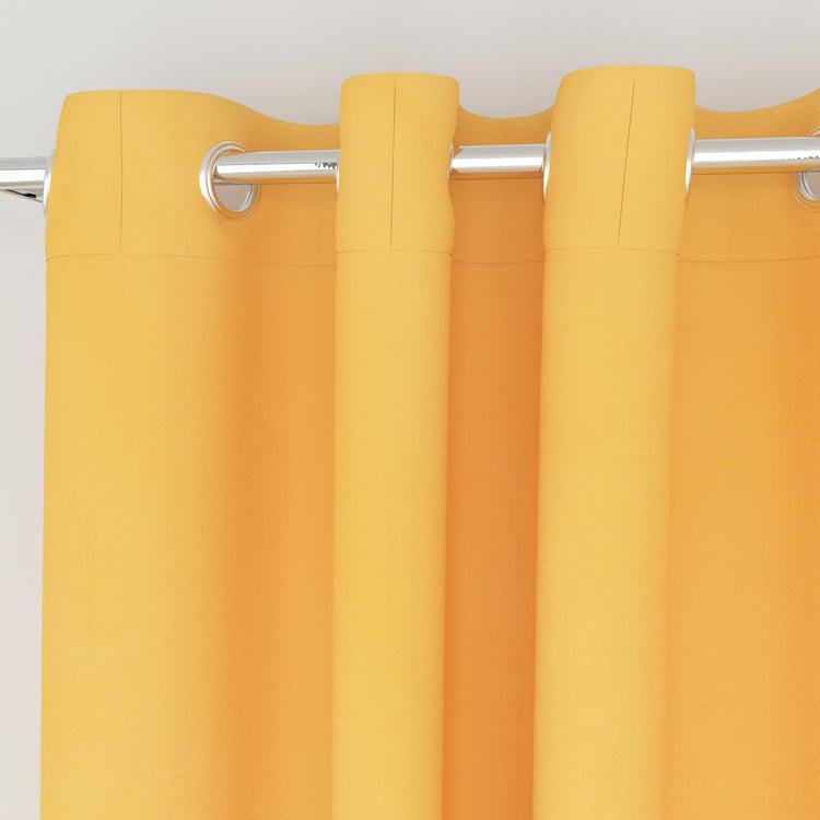 Colour Connect Della Yellow Contemporary Solid Window Curtain - 160x120cm