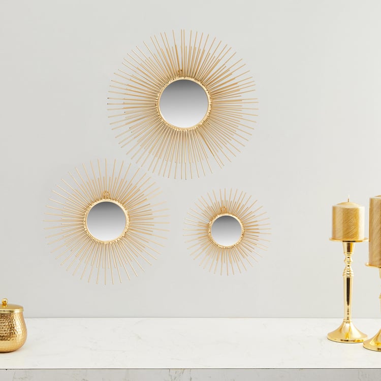 Eternity Round - Set of 3 Pcs - Wall Arts - Metal - Gold