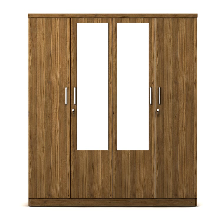 Quadro Promo 4-Door Wardrobe with Mirror - Brown