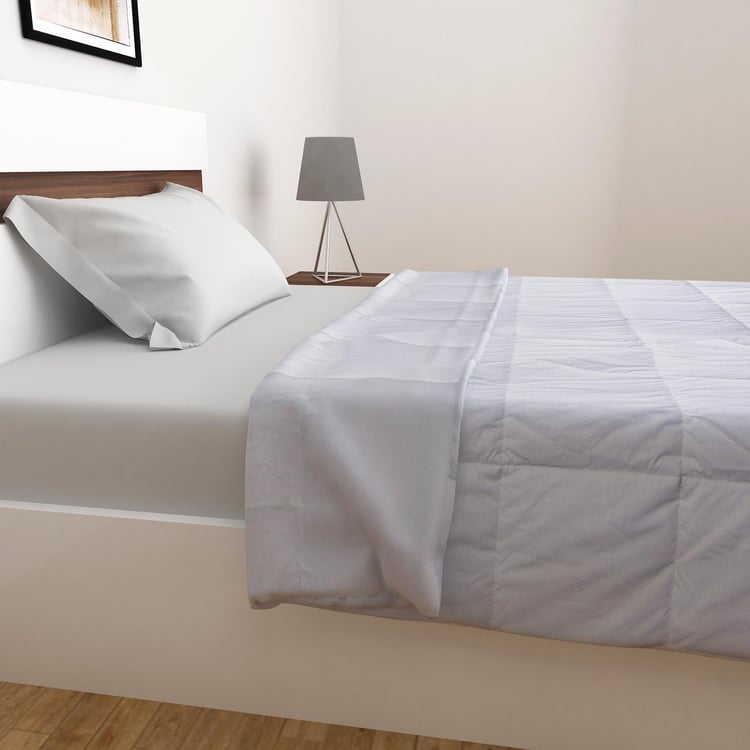 Healthy Living Solid Single Duvet Single Pc. 254 cm X 152 cm Polyester 210Tc 254 cmL X 152 cmW White