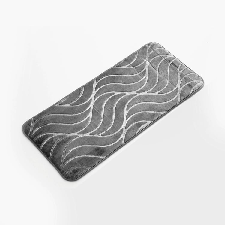 Buttercup Wave Memory Foam Anti-Slip Embossed Bath Mat - 100x45cm